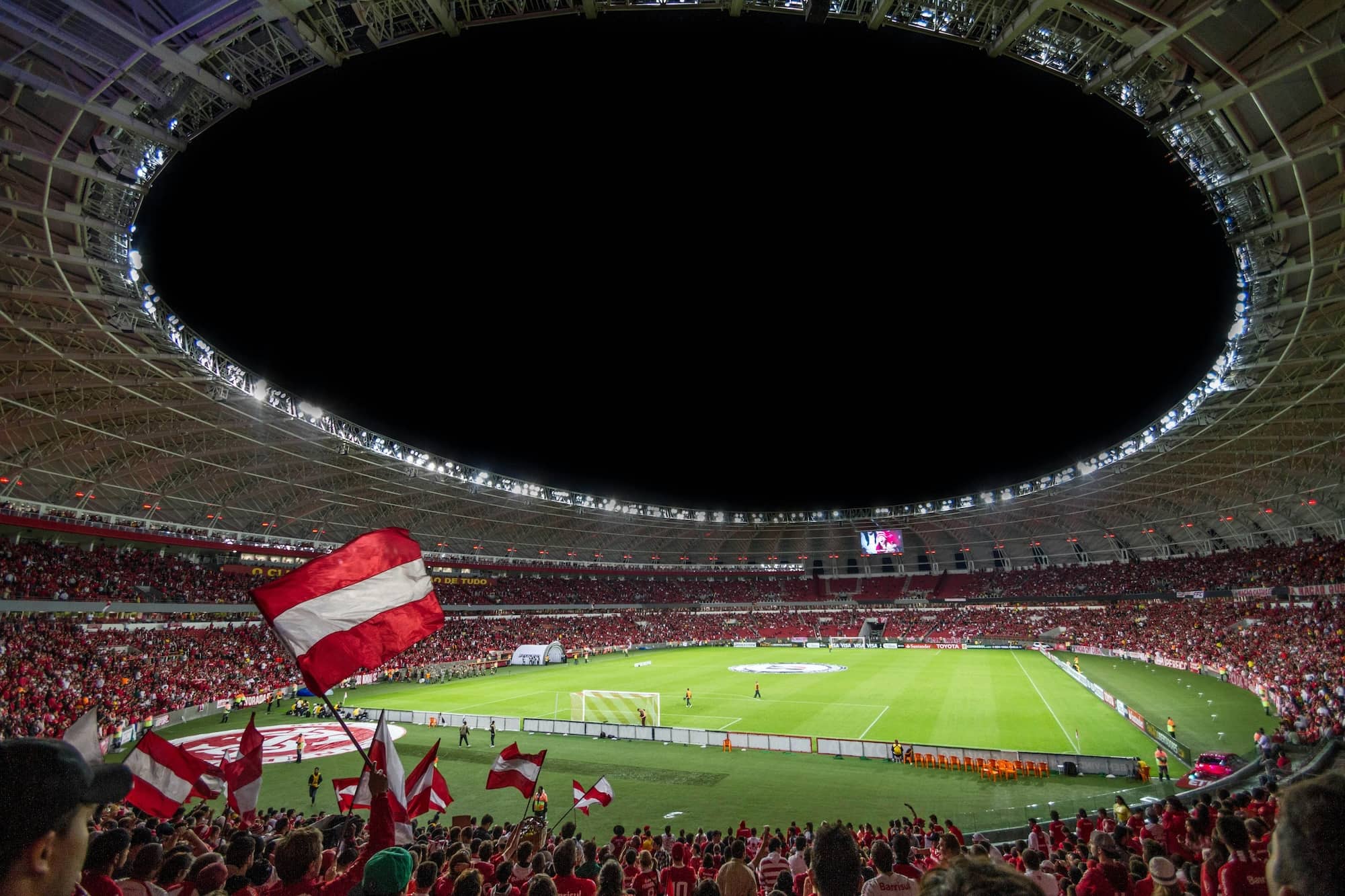 Stadium with flags